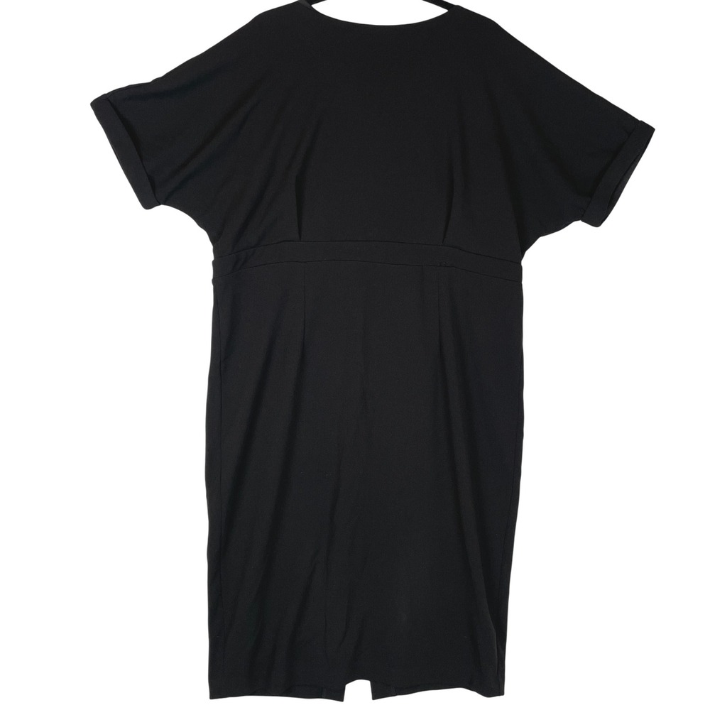 Alexia Admor 2X Black Short Sleeve Midi Dress Zipper Front Career‎